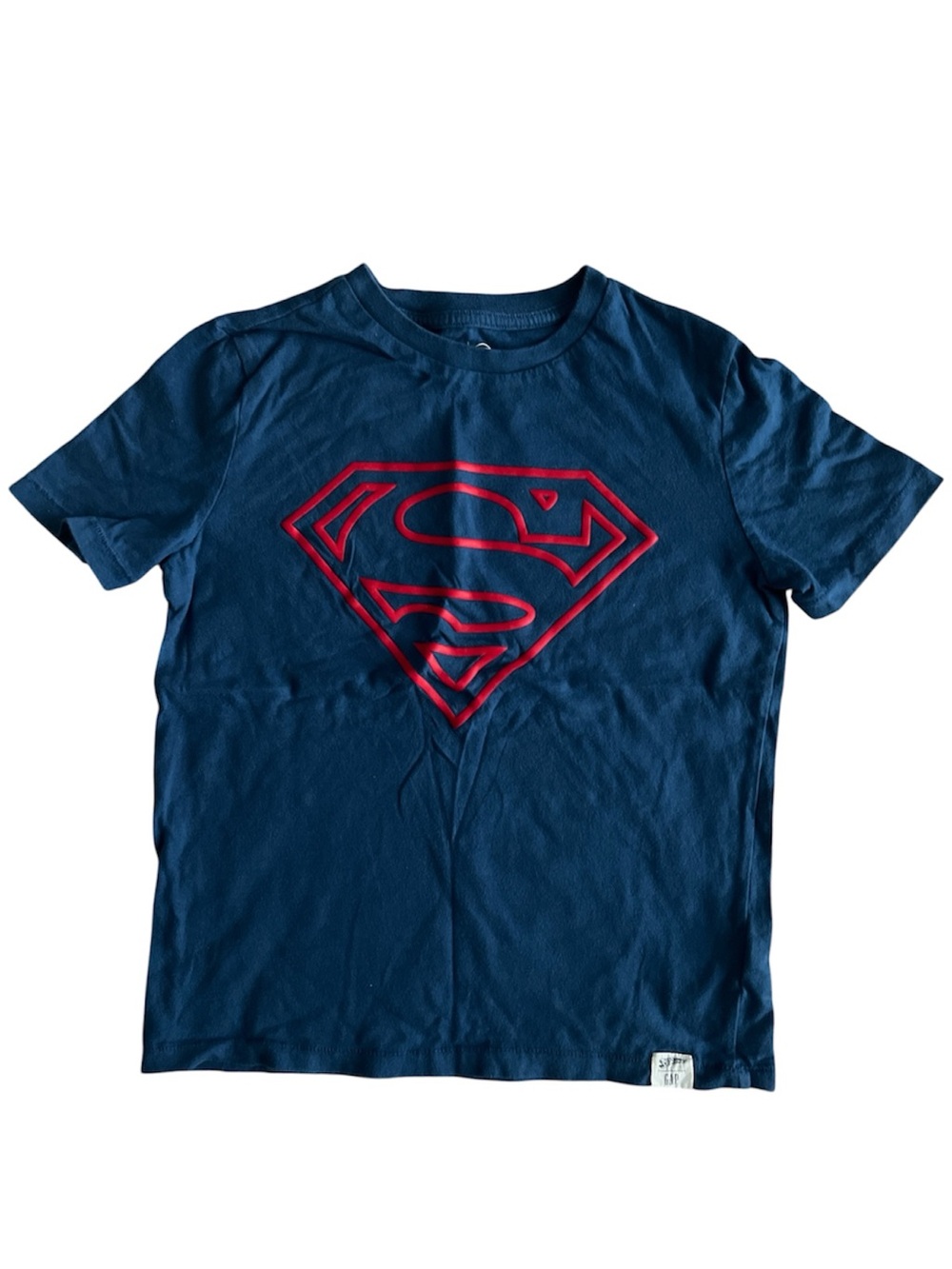 Gap x DC Boys Blue Superman Logo Tee - Red Graphic Size Medium